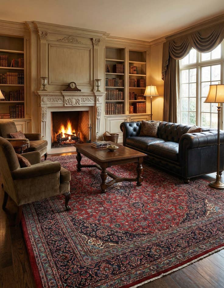 Detail image of 9' 7 x 12' 7  Hand Knotted Mashad Persian Wool Rug