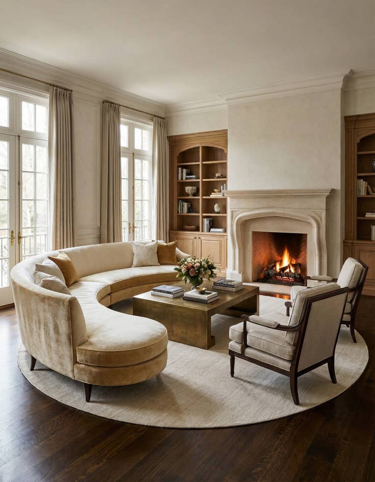 Detail image of  12' x 12'  Hand Woven Jill Zarin English Manor Wool Round Rug