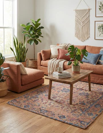 4' 1 x 6' 1 Hand Woven Chenille Jute Rug