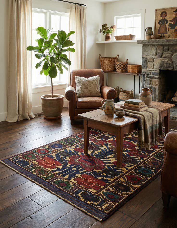 Detail image of  2' 9 x 4' 6  Hand Knotted Sumak Wool Rug