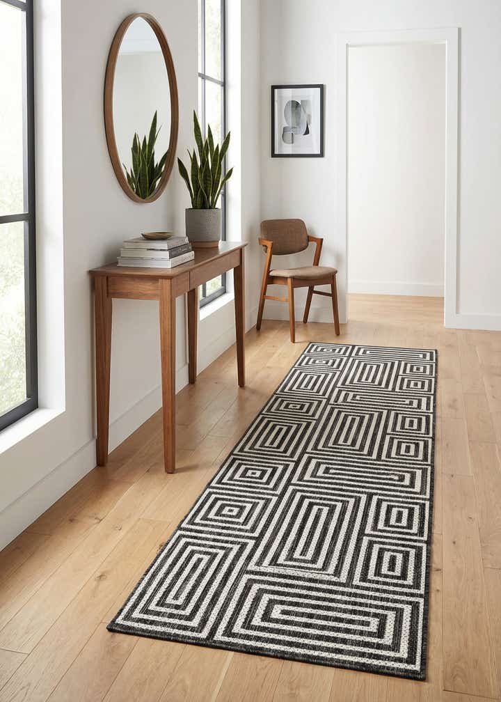2' x 8' Easy-Clean Modern Indoor / Outdoor Runner Rug