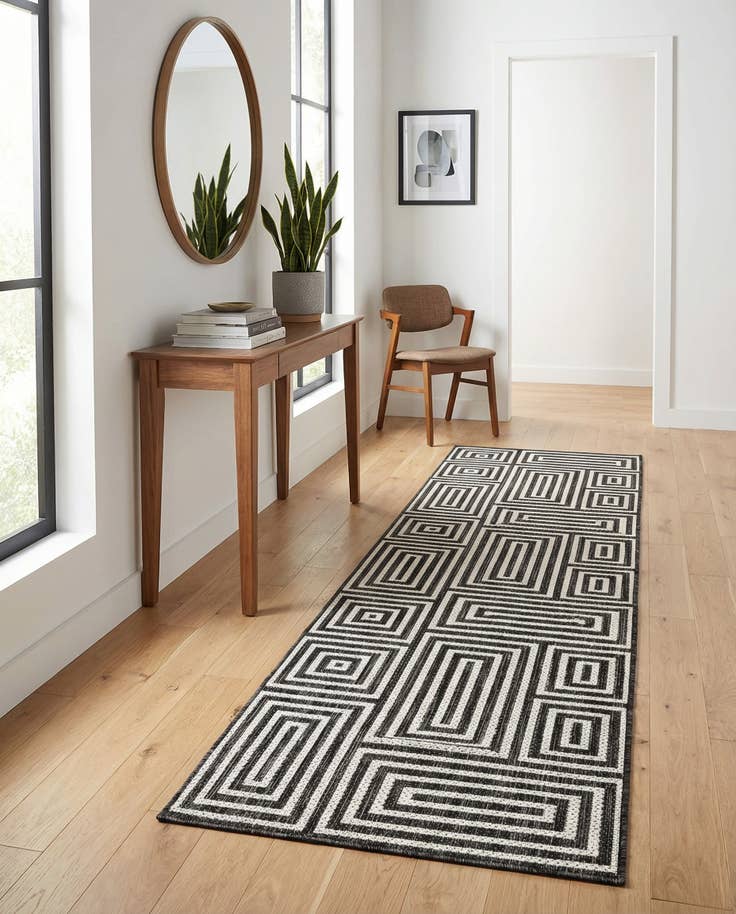 Detail image of 2' x 8' Easy-Clean Modern Indoor / Outdoor Runner Rug