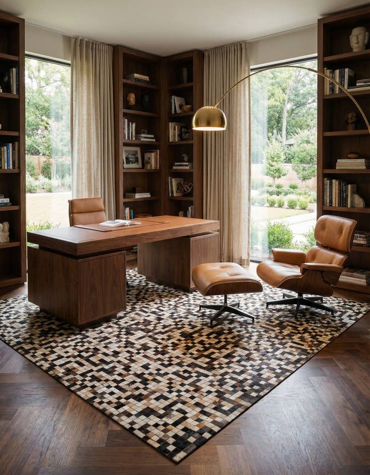 Detail image of  8' x 10' Cowhide Leather Rug