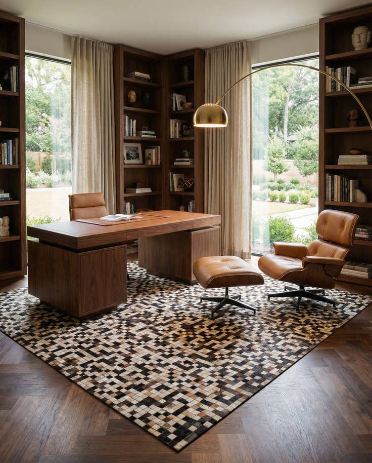 Detail image of 8' x 10' Cowhide Leather Rug