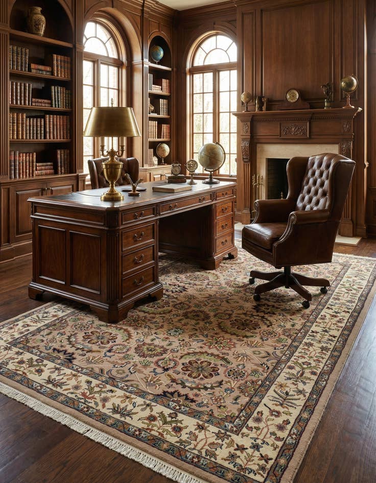 Detail image of 6' 6 x 10' 2  Hand Knotted Sarough Wool Rug