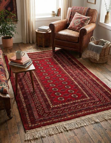 3' 7 x 5' 11 Hand Knotted Afghan Akhche Wool Rug