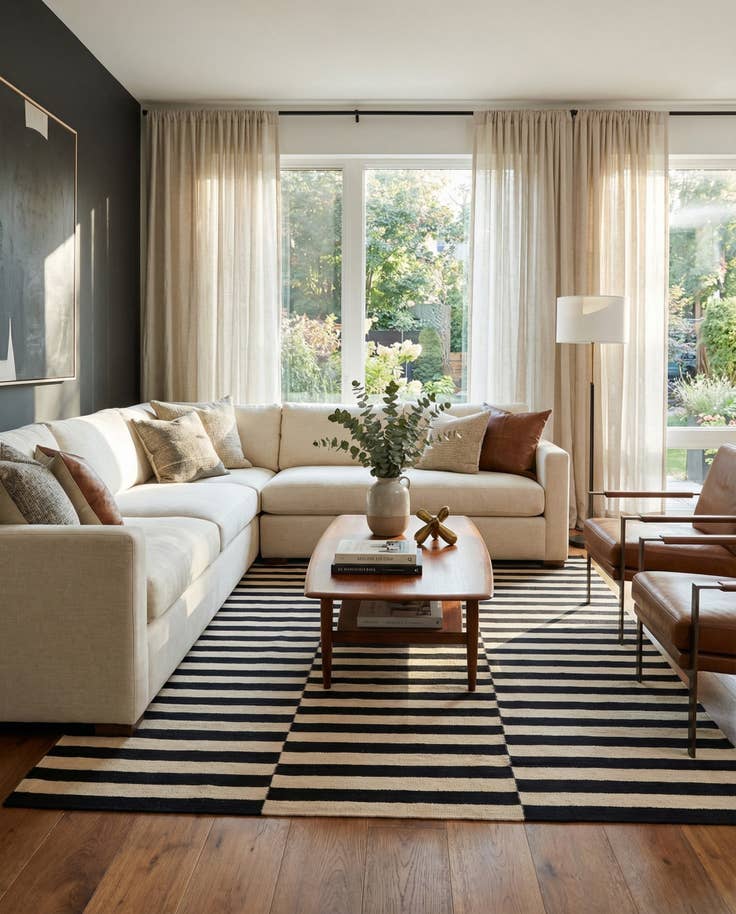 Detail image of 5' 8 x 7' 10 Hand Woven Kilim Modern Wool Rug