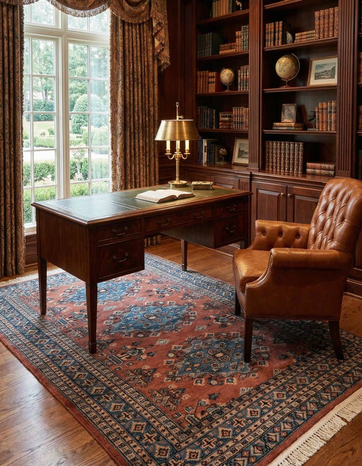 Detail image of  4' 2 x 6' 6  Hand Knotted Bokhara Wool Rug