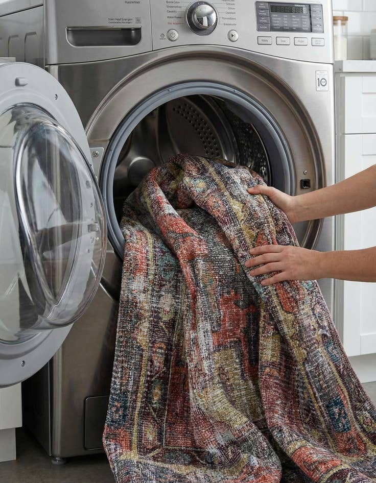 Detail image of  7' 3 x 7' 3  Washable Maahru Square Rug