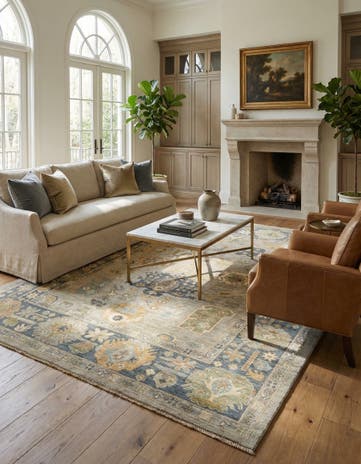 8' x 9' 11 Hand Knotted Oushak Rug