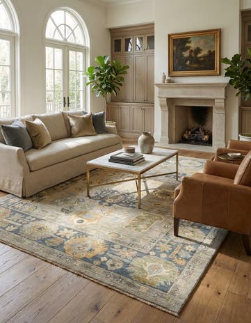 8' x 9' 11 Hand Knotted Oushak Rug