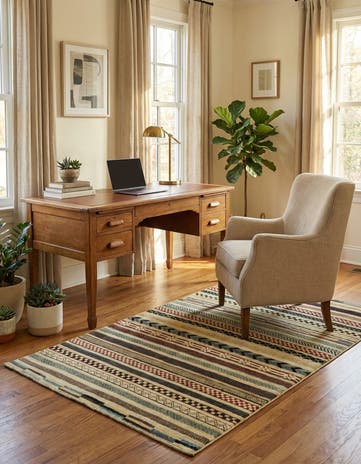 3' 1 x 4' 10 Hand Knotted Modern Ziegler Rug
