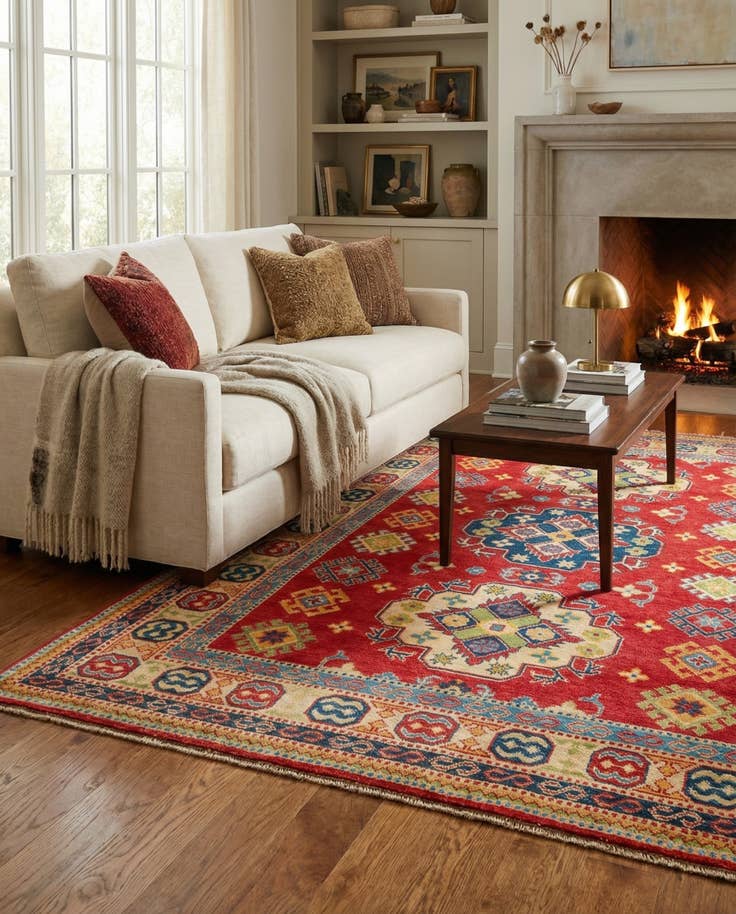 Detail image of 5' 2 x 7' Hand Knotted Kazak Rug