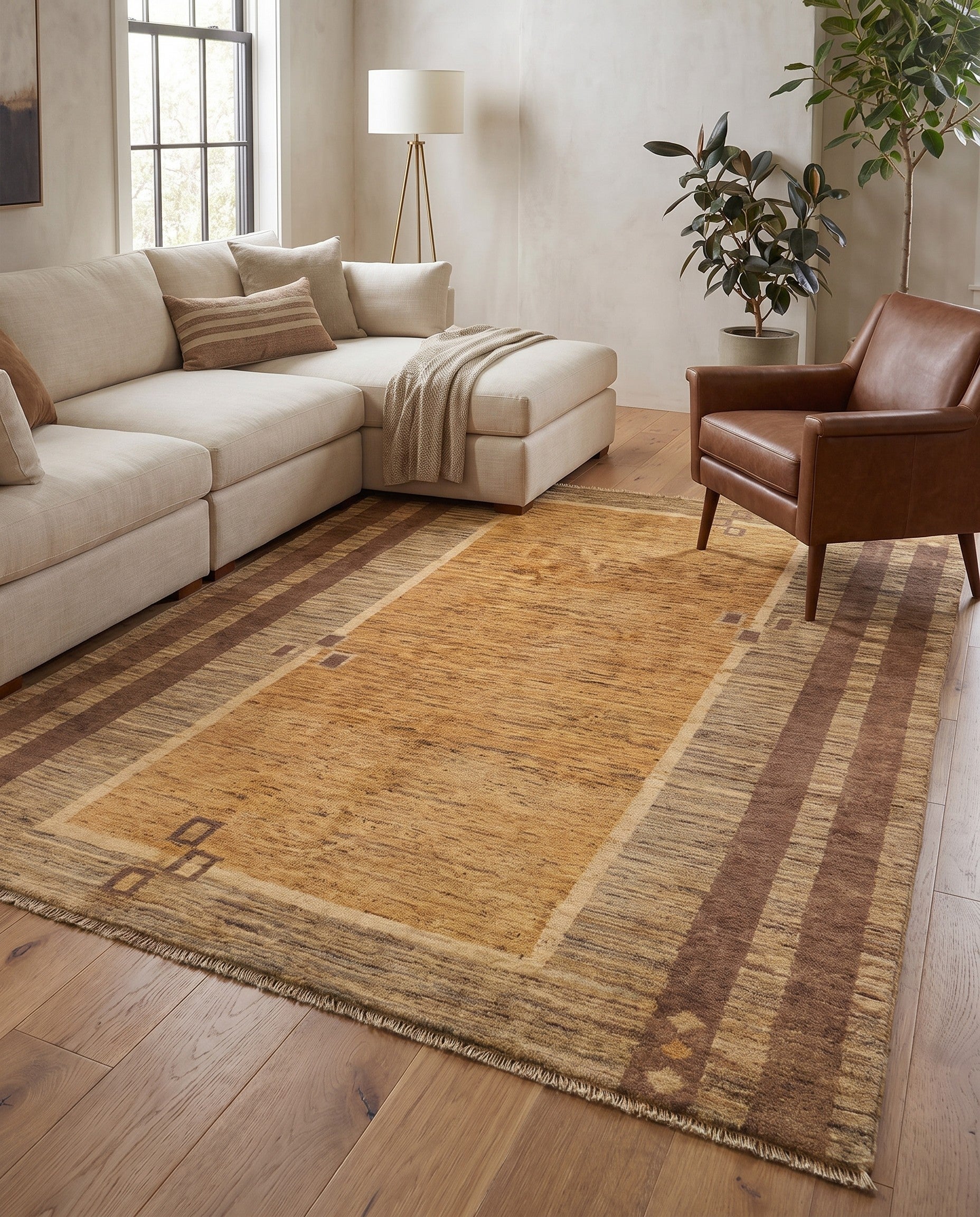 4' 10 x 6' 5 Hand Knotted Modern Ziegler Rug