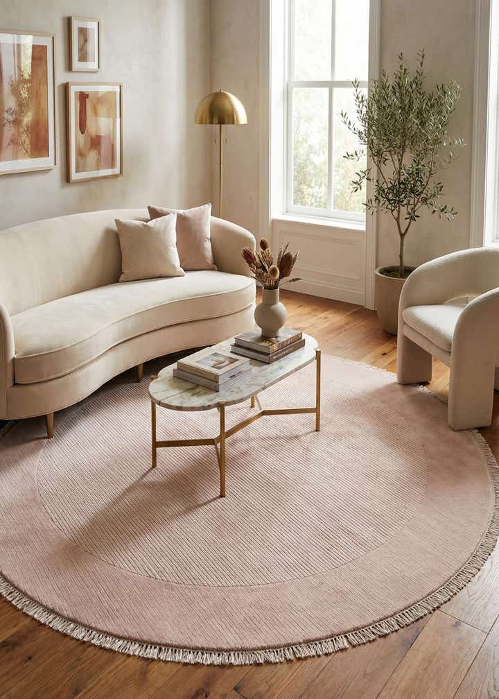 6' 6 x 6' 6 Hand Knotted Darya Wool Round Rug