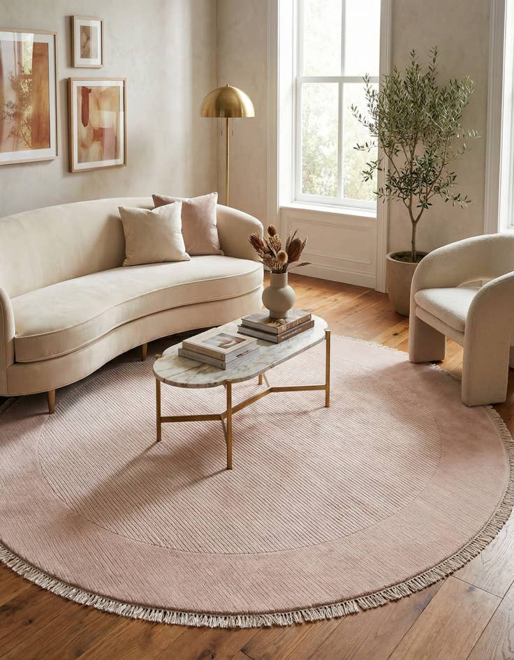Detail image of 6' 6 x 6' 6 Hand Knotted Darya Wool Round Rug