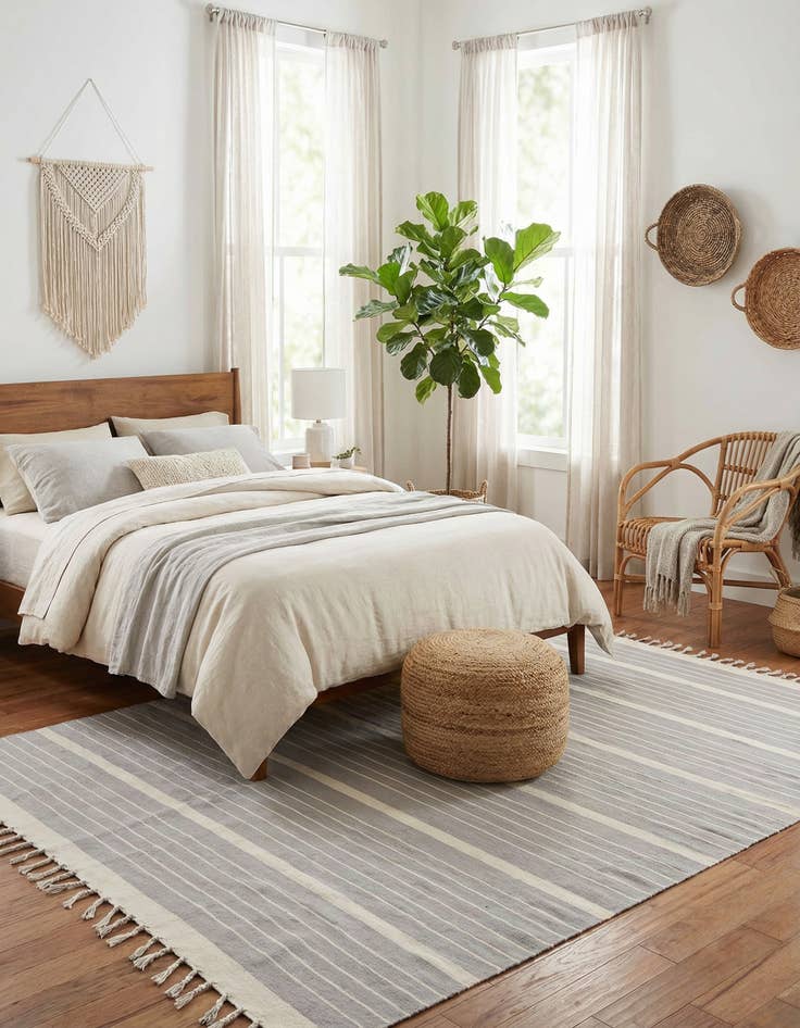 Detail image of  9' x 12'  Hand Woven Chindi Cotton Rug