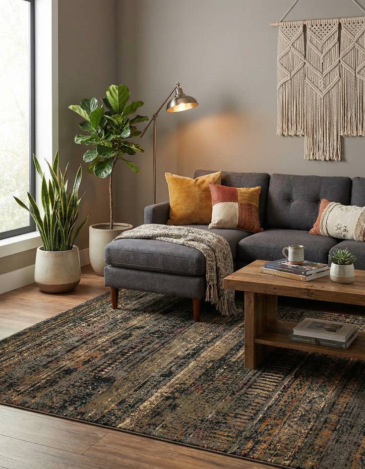 Detail image of 5' 3 x 7' Saturn Rug