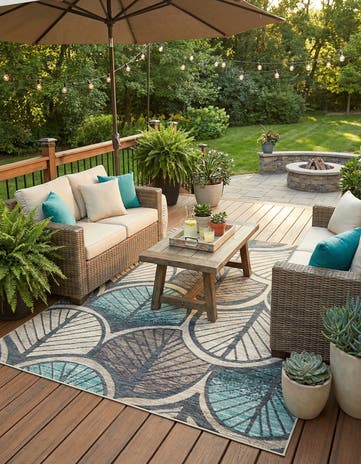 9' x 12' Easy-Clean Casablanca Indoor / Outdoor Rug