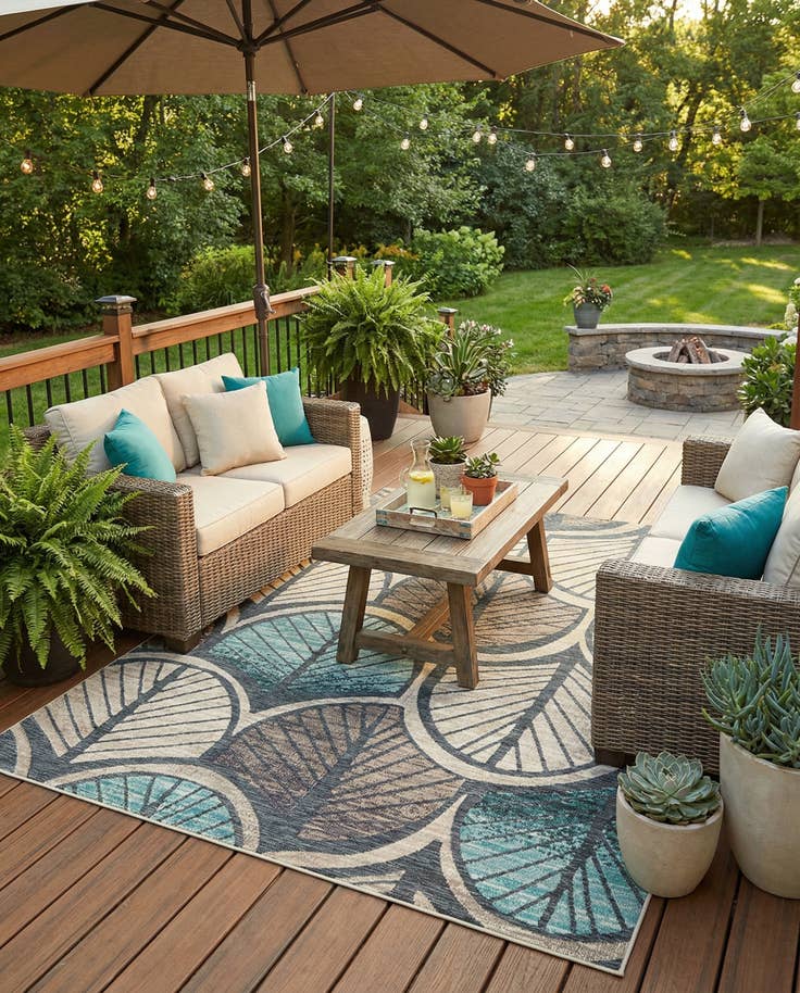 Detail image of 9' x 12' Easy-Clean Casablanca Indoor / Outdoor Rug