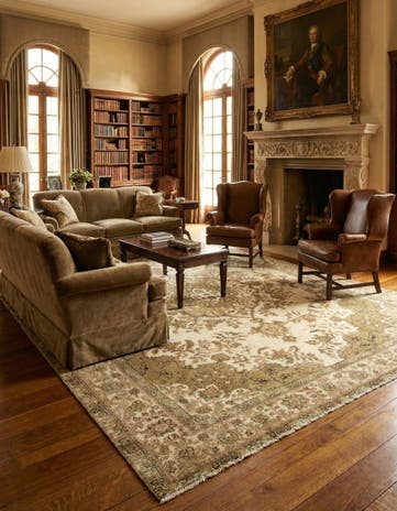 9' 4 x 12' 10 Hand Knotted Vintage Royal Persian Wool Rug