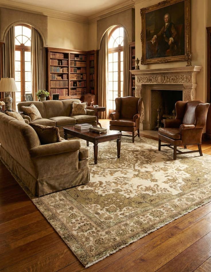 Detail image of 9' 4 x 12' 10  Hand Knotted Vintage Royal Persian Wool Rug