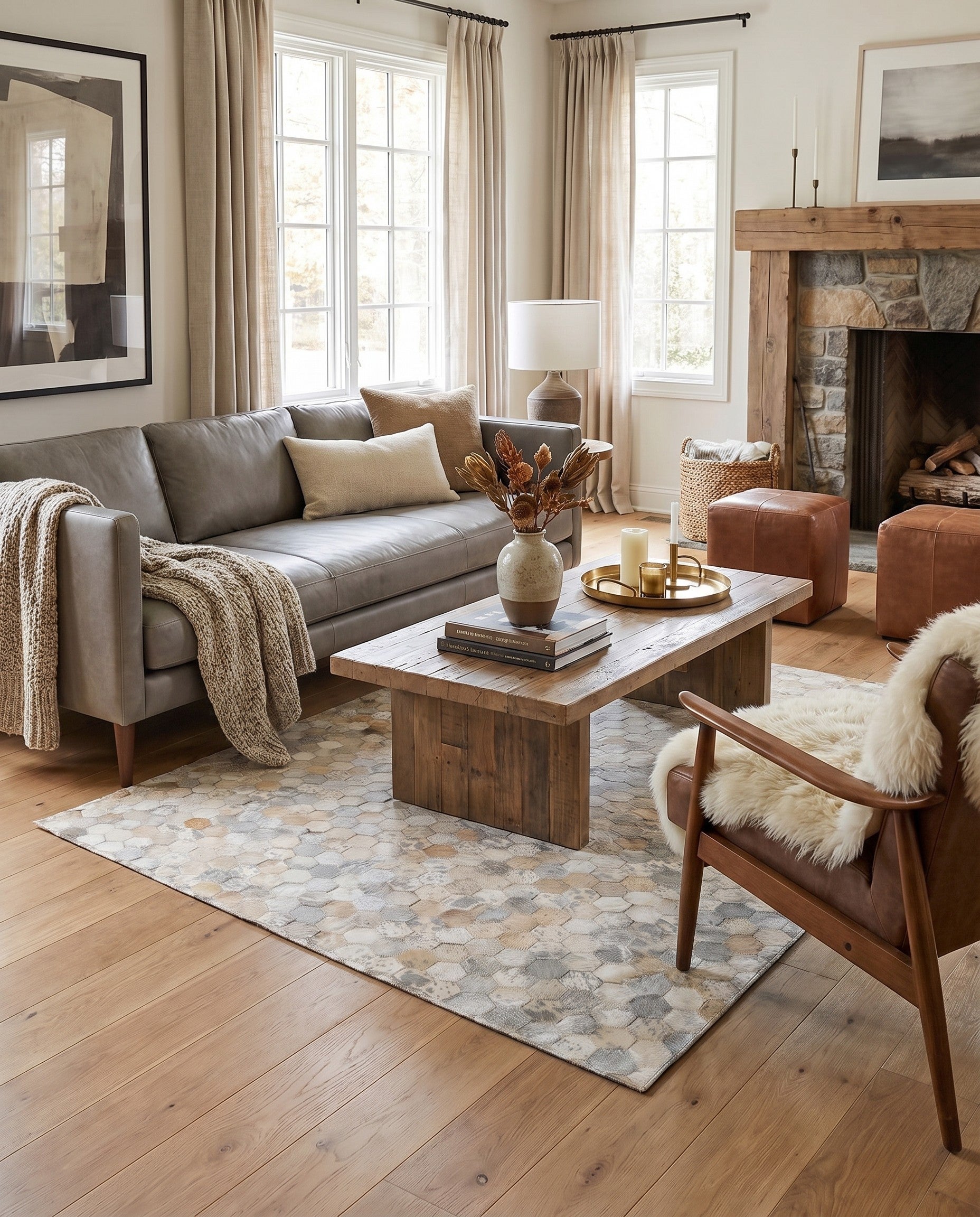 4' 1 x 6' 1 Cowhide Stocks Rug
