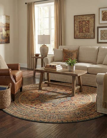 Blue Amina Round Rug