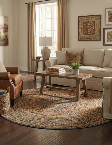 Blue Amina Round Rug