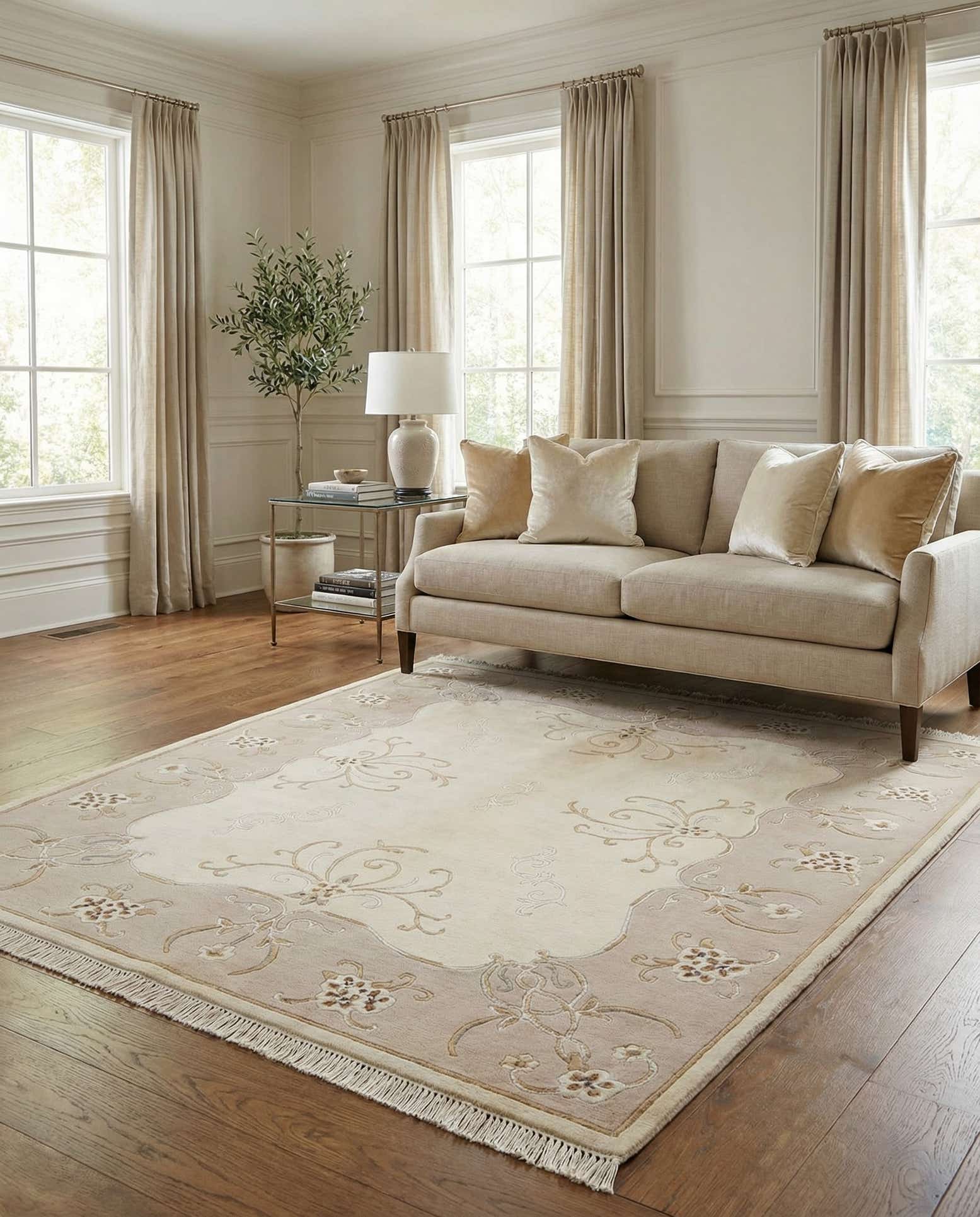 5' 1 x 6' 5 Hand Knotted Darya Wool Rug