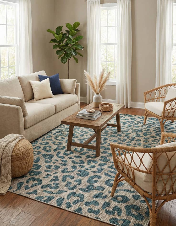 Detail image of 7' x 10'  Washable Safari Indoor / Outdoor Rug