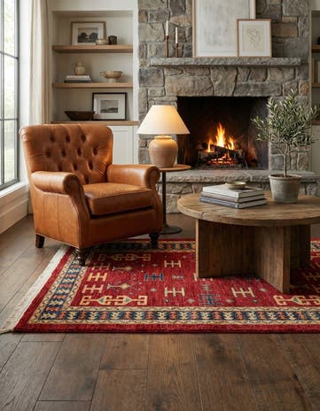 3' 5 x 4' 10 Hand Knotted Ziegler Wool Rug