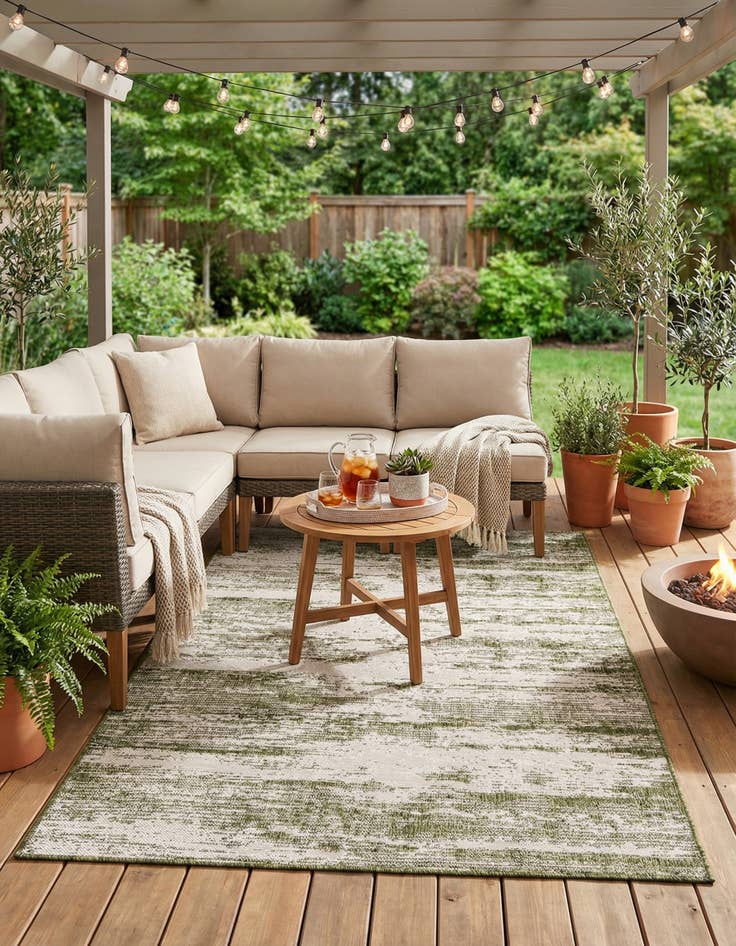 5' 3 x 8'  Washable Modern Indoor / Outdoor Rug