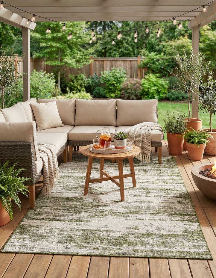 5' 3 x 8' Easy-Clean Modern Indoor / Outdoor...