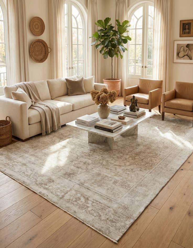 Detail image of 7' 4 x 10' 10  Hand Knotted Ultra Vintage Persian Wool Rug