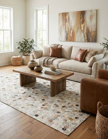 5' 1 x 8' Cowhide Stocks Rug