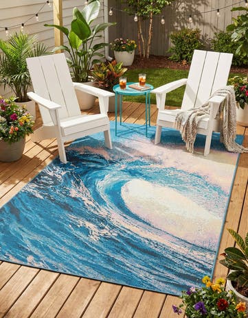 4' 1 x 6' 1 Easy-Clean Modern Indoor / Outdoor Rug