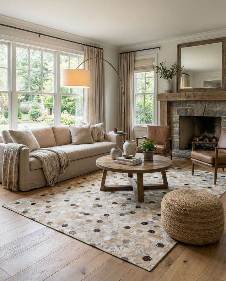 5' 3 x 7' 4 Cowhide Stocks Rug