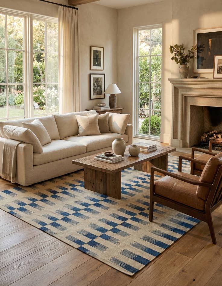 Detail image of 6' x 7' 10  Hand Woven Kilim Modern Wool Rug