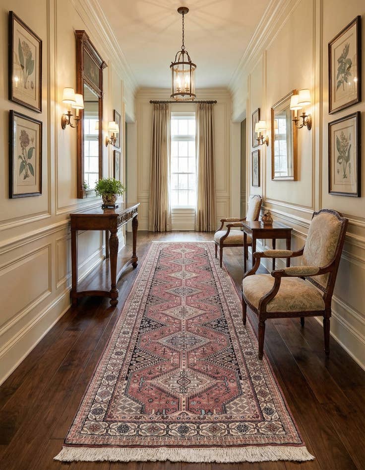 Detail image of 3' x 9' 6  Hand Knotted Shirvan Wool Runner Rug