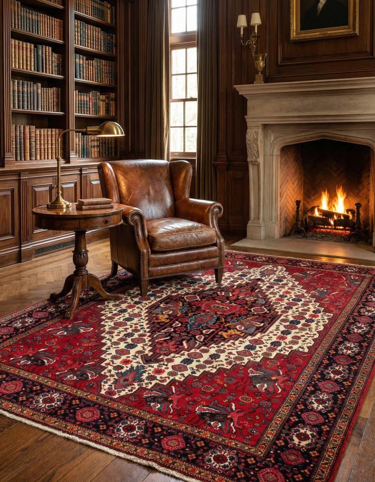 Detail image of 5' 1 x 6' 3 Hand Knotted Malayer Persian Rug
