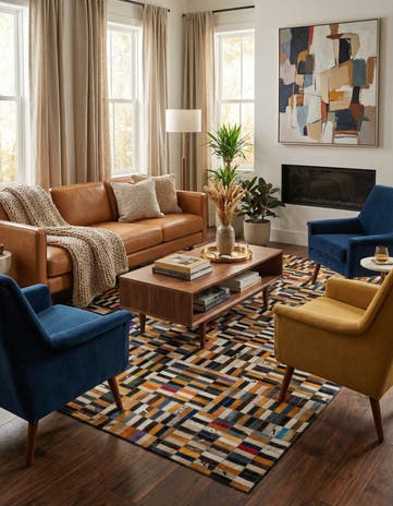 5' 1 x 7' 11 Cowhide - Patchwork Rug