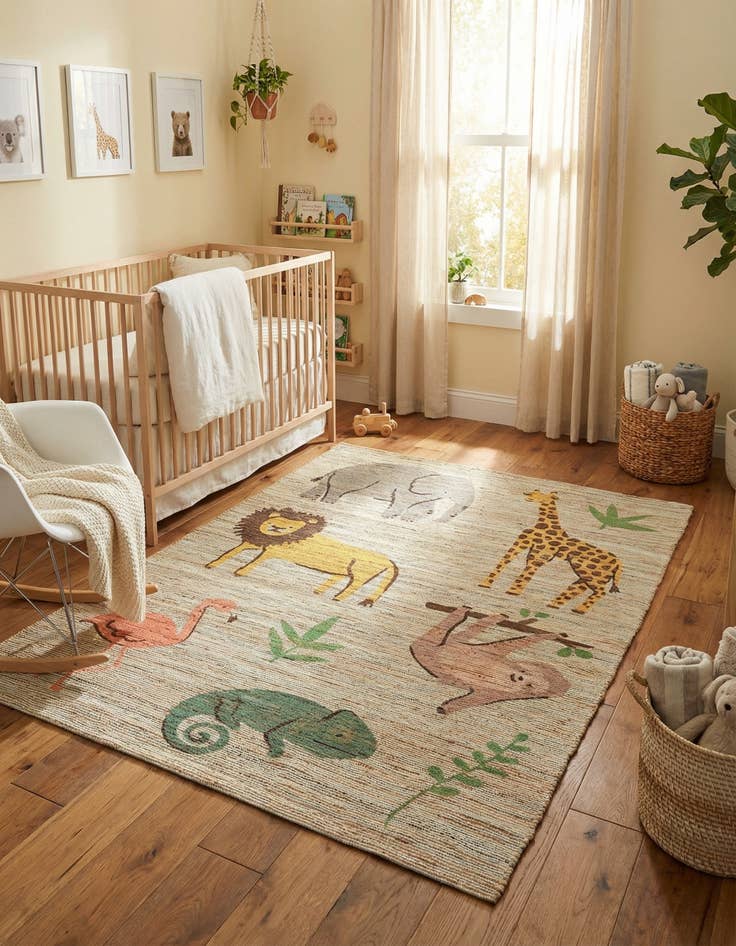 Detail image of  7' 10 x 10'  Hand Woven Chenille Jute Rug