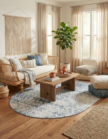8' x 10' Bohemian Trellis Oval Rug
