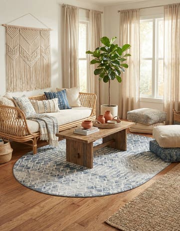 8' x 10' Bohemian Trellis Oval Rug