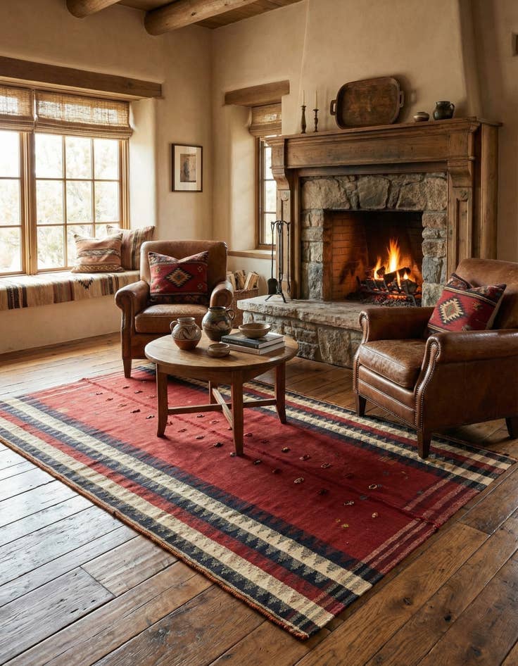 Detail image of  4' 4 x 7' 9 Jajim Wool Rug