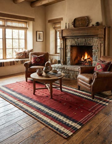 4' 4 x 7' 9 Jajim Wool Rug