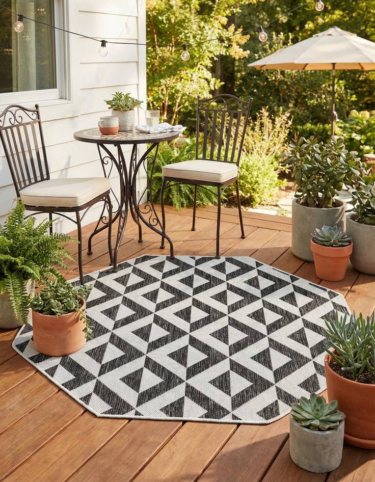 Detail image of 4' 1 x 4' 1  Washable Jill Zarin Indoor / Outdoor Octagon Rug