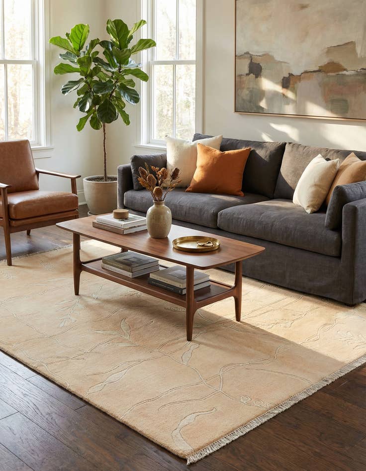 Detail image of 4' 9 x 6' 7  Hand Knotted Darya Wool Rug