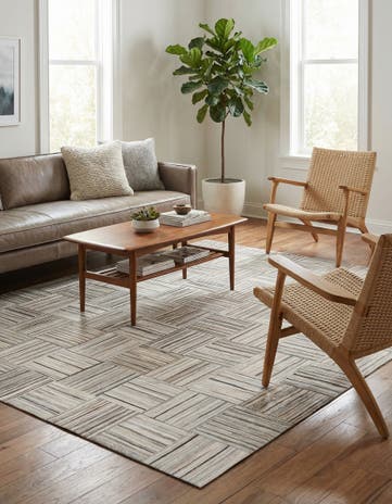 4' 11 x 8' 2 Cowhide Stocks Rug